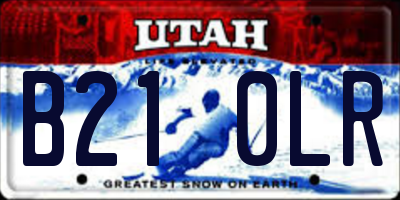 UT license plate B210LR