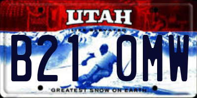 UT license plate B210MW