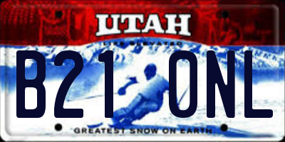 UT license plate B210NL