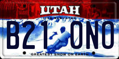 UT license plate B210NO