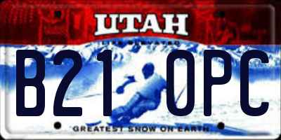 UT license plate B210PC