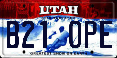 UT license plate B210PE