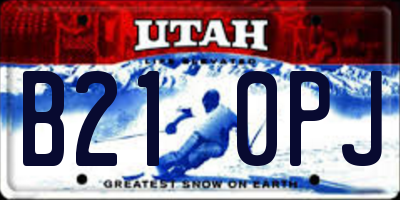 UT license plate B210PJ