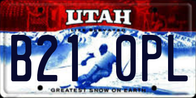 UT license plate B210PL