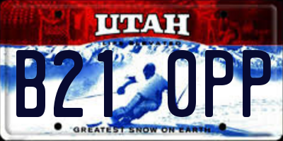 UT license plate B210PP