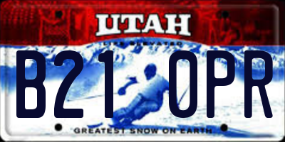 UT license plate B210PR