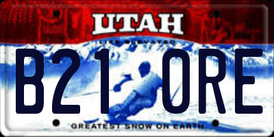 UT license plate B210RE