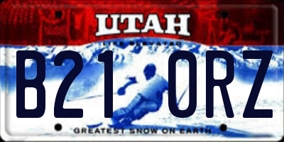 UT license plate B210RZ