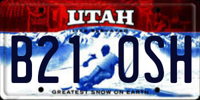 UT license plate B210SH