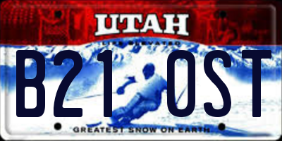 UT license plate B210ST