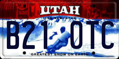 UT license plate B210TC