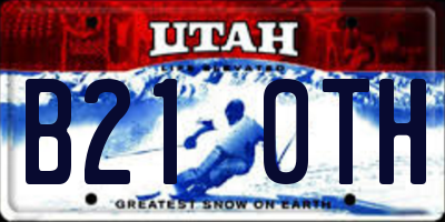 UT license plate B210TH