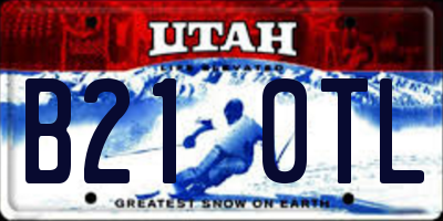 UT license plate B210TL
