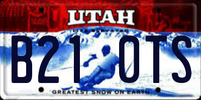 UT license plate B210TS