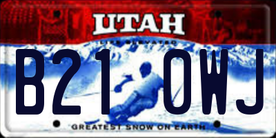 UT license plate B210WJ