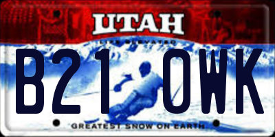 UT license plate B210WK