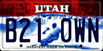 UT license plate B210WN