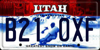 UT license plate B210XF
