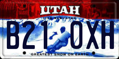 UT license plate B210XH