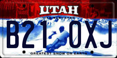 UT license plate B210XJ