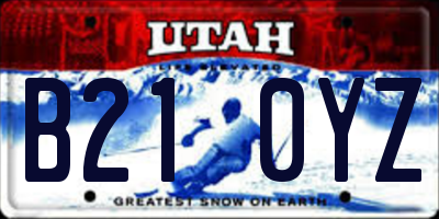 UT license plate B210YZ