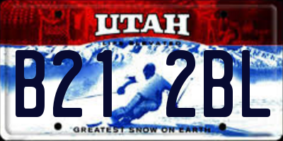 UT license plate B212BL