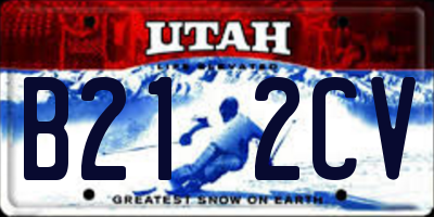 UT license plate B212CV