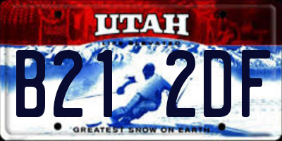 UT license plate B212DF