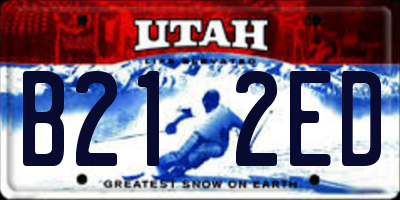UT license plate B212ED