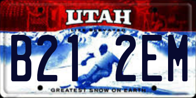 UT license plate B212EM