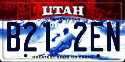 UT license plate B212EN
