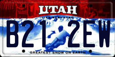UT license plate B212EW