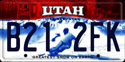 UT license plate B212FK