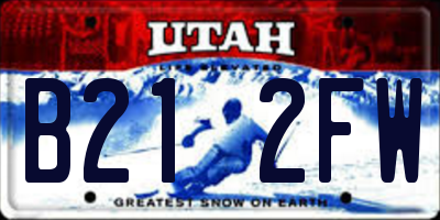 UT license plate B212FW