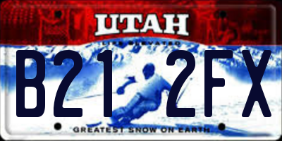 UT license plate B212FX