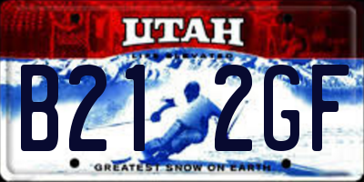 UT license plate B212GF
