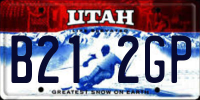 UT license plate B212GP