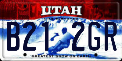 UT license plate B212GR