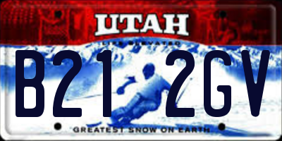 UT license plate B212GV
