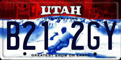 UT license plate B212GY