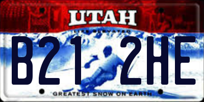 UT license plate B212HE