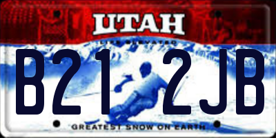 UT license plate B212JB