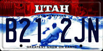 UT license plate B212JN