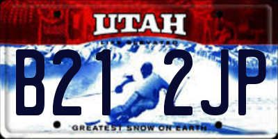 UT license plate B212JP