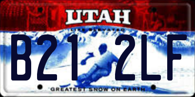 UT license plate B212LF