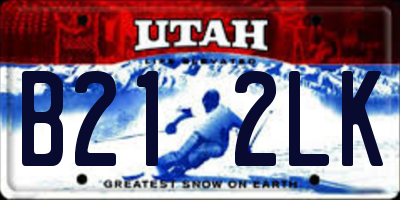 UT license plate B212LK