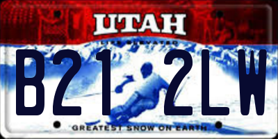 UT license plate B212LW