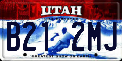 UT license plate B212MJ