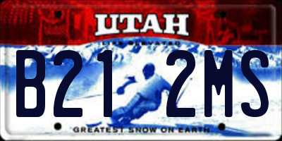 UT license plate B212MS