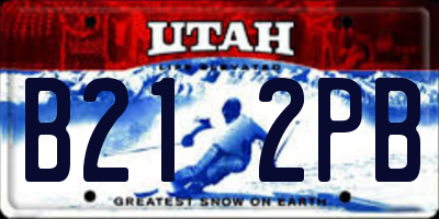UT license plate B212PB